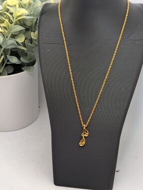 Nina Ricci Gold Leaf Pendant Necklace